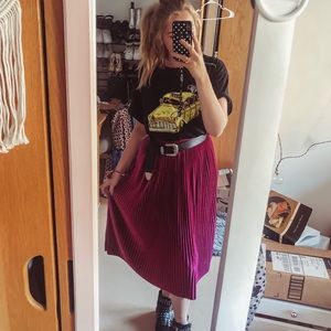 Zara purple velvet skirt